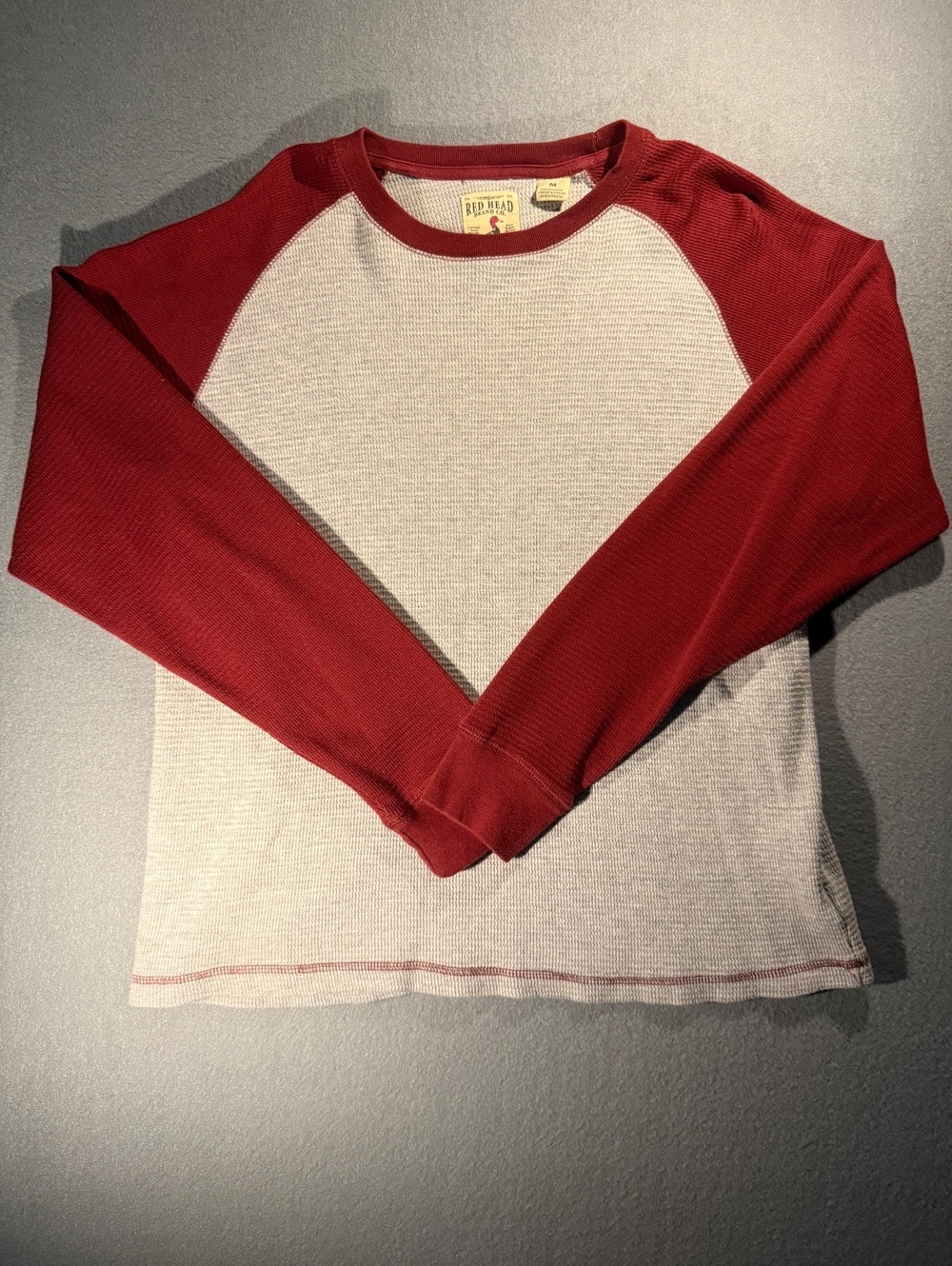 Red Head Brand Co. Men's Medium Long Sleeve Thermal Shirt Red and Gray